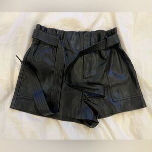 Zara Black Faux Leather Shorts - Size S